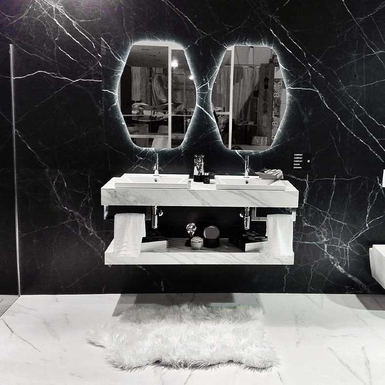 Compakt mit Einsatzbecken Weißer Marmor - OLI (Portugal) 