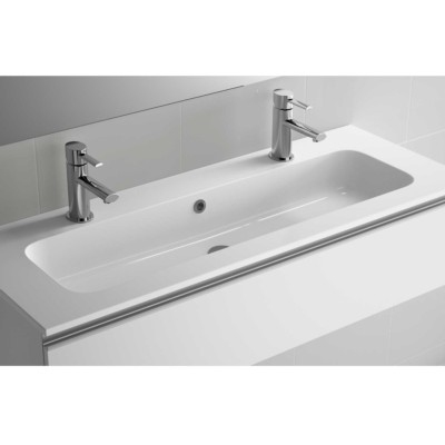 Lavatório SOFIA 1205 duas torneiras MINERALMARMO 1205 x 15 x 460 mm