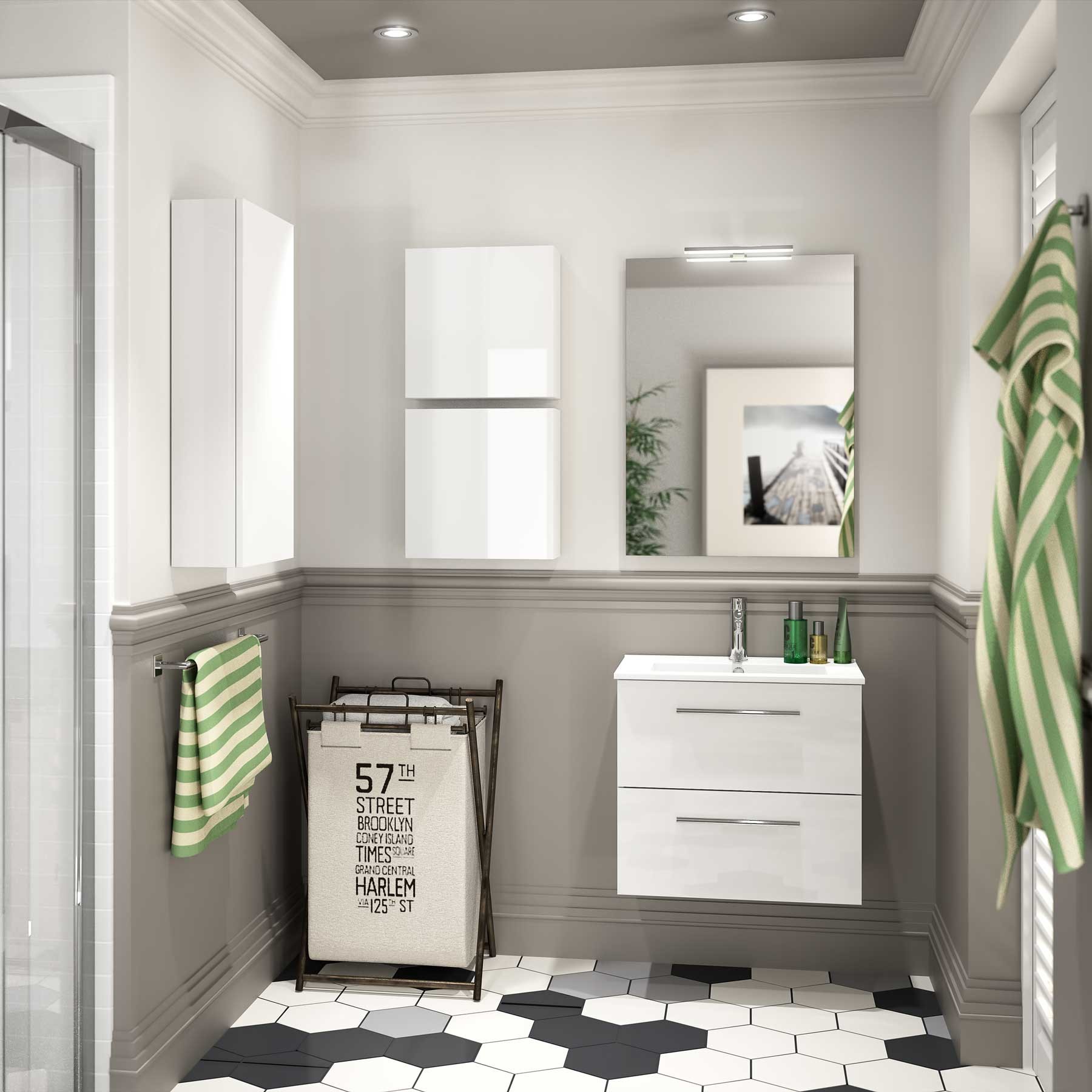 Vasque S35 610 EN PORCELAINE BLANCHE 610 x 20 x 360 mm 1