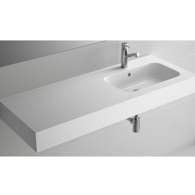 Basin ESCOCIA 1205 storage unit on the left MINERALMARMO 1205 x 128 x 460 mm