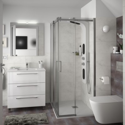 Movél FUSSION CHROME 800 3 gavetas BRANCO BRILHO 797 x 868 x 450 mm