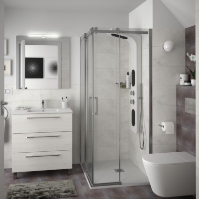 Movél FUSSION CHROME 800 3 gavetas SBIANCATO 797 x 868 x 450 mm