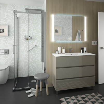 Movél FUSSION LINE 1000 3 gavetas TAUPE BRILHO 997 x 868 x 450 mm