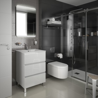 Movél FUSSION LINE 600 3 gavetas BRANCO BRILHO 598 x 868 x 450 mm