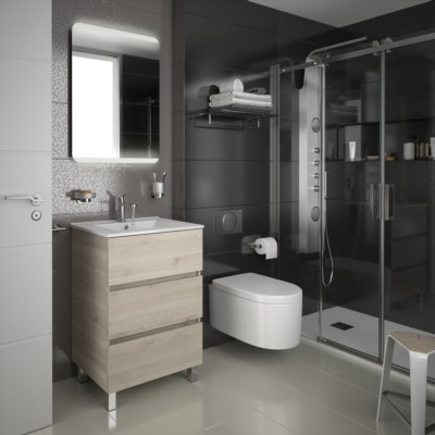 Movél FUSSION LINE 600 3 gavetas NATURAL 598 x 868 x 450 mm