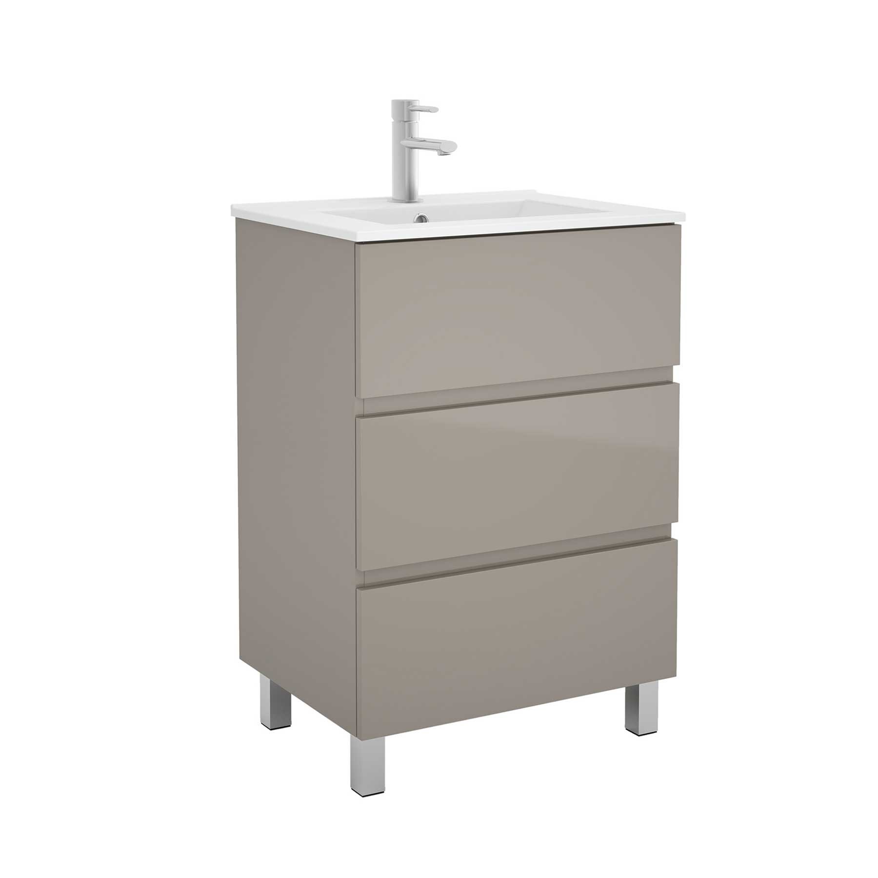 Movél FUSSION LINE 600 3 gavetas TAUPE BRILHO 598 x 868 x 450 mm 1