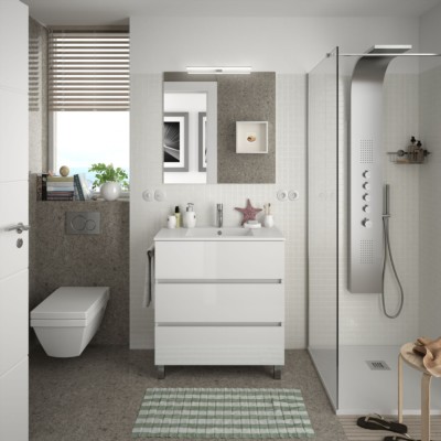 Movél FUSSION LINE 800 3 gavetas BRANCO BRILHO 797 x 868 x 450 mm