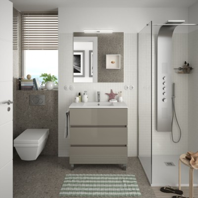 Movél FUSSION LINE 800 3 gavetas TAUPE BRILHO 797 x 868 x 450 mm