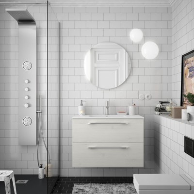 Movél FUSSION CHROME 800 2 gavetas SBIANCATO 797 x 540 x 450 mm