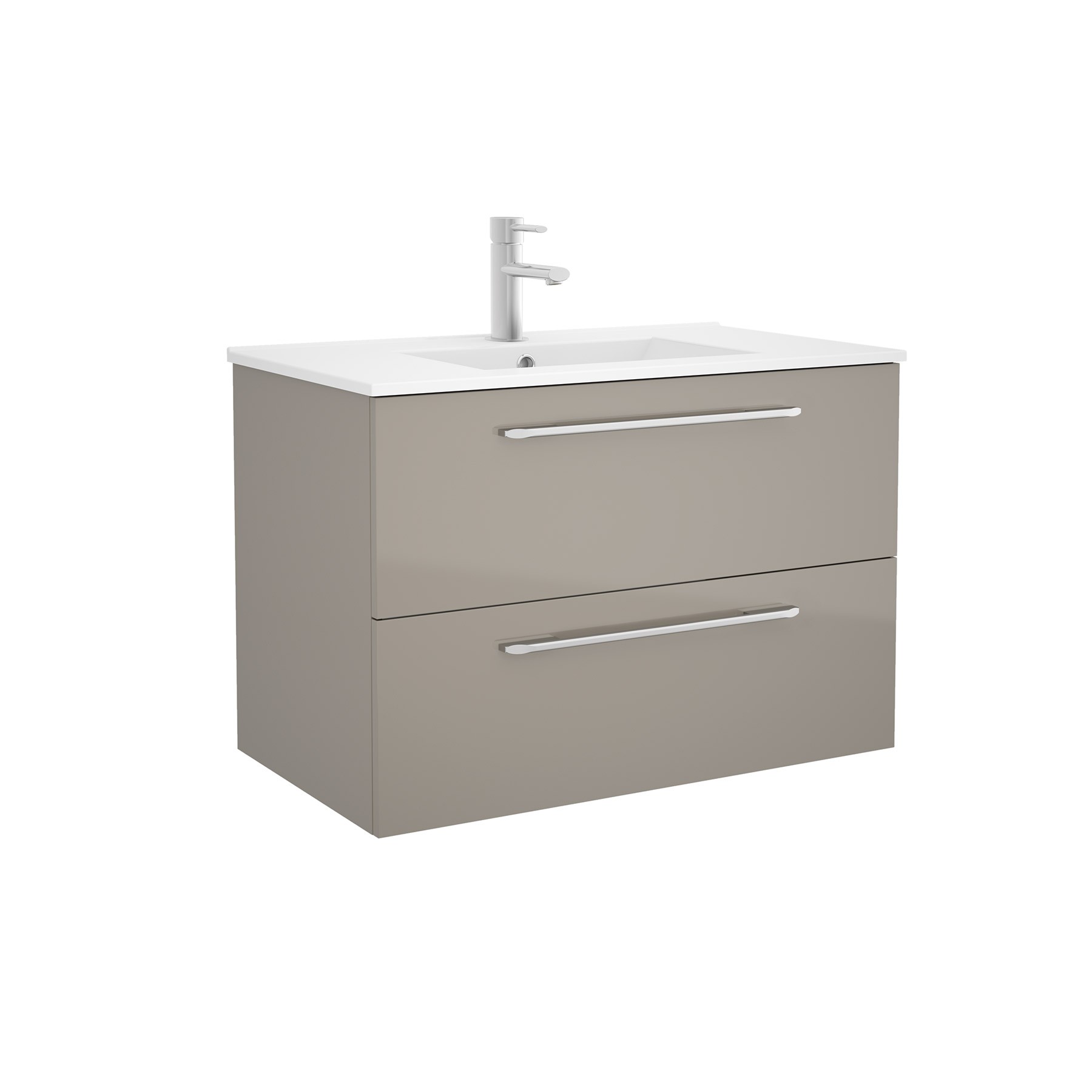 Movél FUSSION CHROME 800 2 gavetas TAUPE BRILHO 797 x 540 x 450 mm 1