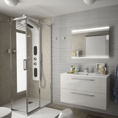 Movél FUSSION CHROME 900 2 gavetas BRANCO BRILHO 897 x 540 x 450 mm