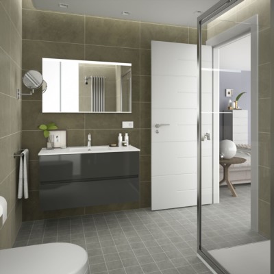 Movél FUSSION LINE 1000 2 gavetas CINZA ANTRACITE BRILHO 997 x 540 x 450 mm