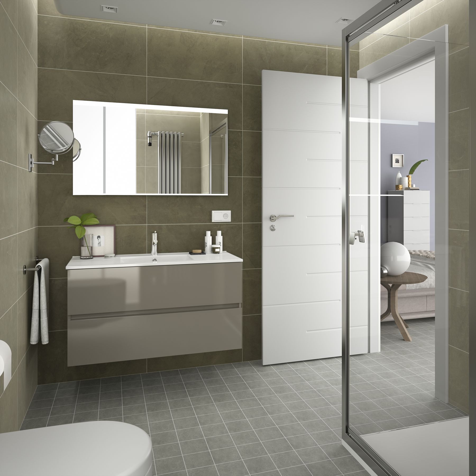 Movél FUSSION LINE 1000 2 gavetas TAUPE BRILHO 997 x 540 x 450 mm