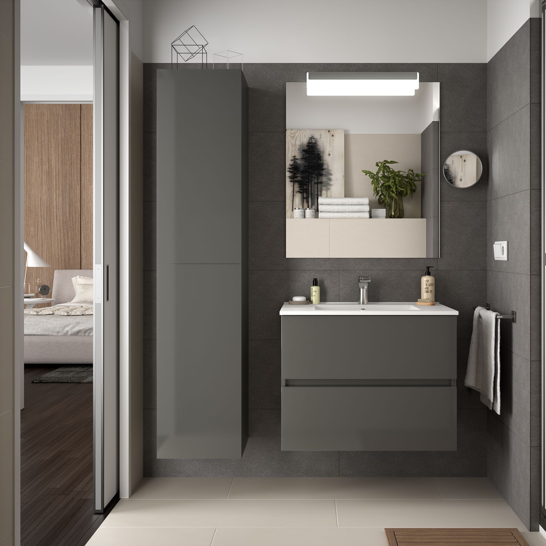 Movél FUSSION LINE 700 2 gavetas CINZA ANTRACITE BRILHO 697 x 540 x 450 mm