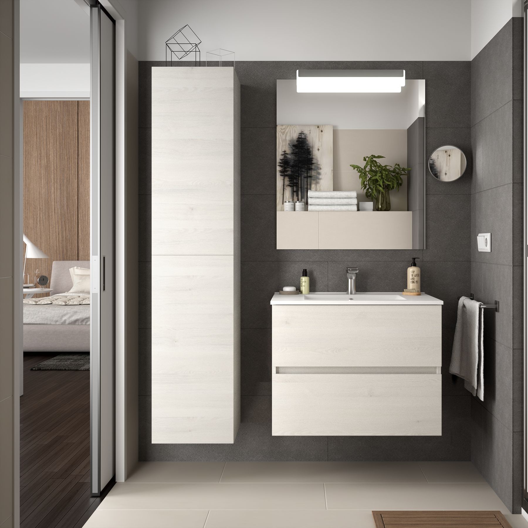 Movél FUSSION LINE 700 2 gavetas SBIANCATO 697 x 540 x 450 mm