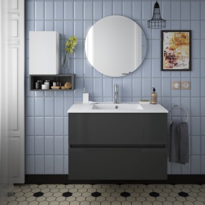 Movél FUSSION LINE 800 2 gavetas CINZA ANTRACITE BRILHO 797 x 540 x 450 mm