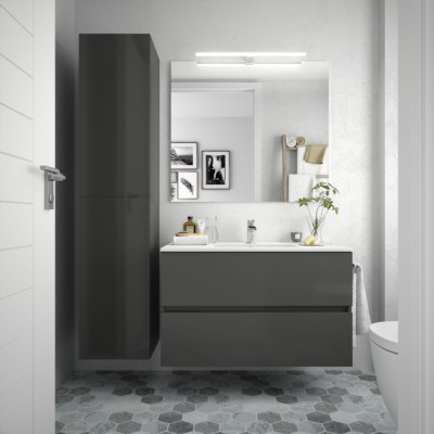 Movél FUSSION LINE 900 2 gavetas CINZA ANTRACITE BRILHO 897 x 540 x 450 mm