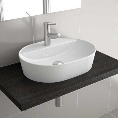 Lavatório de pousar VARMEGA 515 PORCELANA BRANCA 500 x 385 x 120 mm