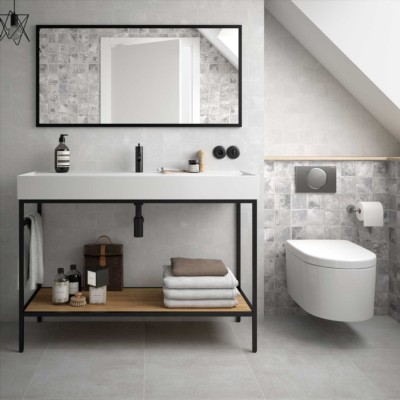 Movél VINCI 1200 con lavatório Veneto duas poza y 1 torneira CARVALHO ÁFRICA 1194 x 892 x 450 mm