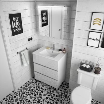 Movél FUSSION LINE 700 3 gavetas BRANCO BRILHO 697 x 868 x 450 mm