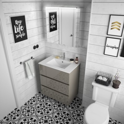 Movél FUSSION LINE 700 3 gavetas TAUPE BRILHO 697 x 868 x 450 mm