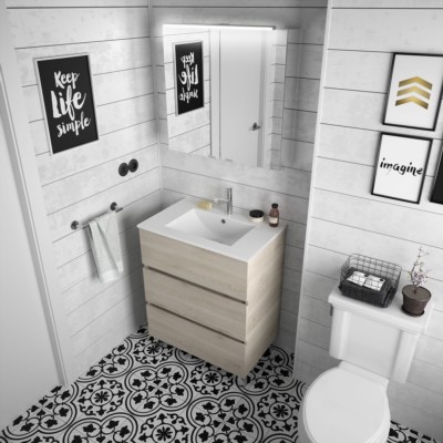 Movél FUSSION LINE 700 3 gavetas NATURAL 697 x 868 x 450 mm