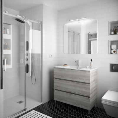 Movél FUSSION LINE 900 3 gavetas PINHO BAÍA 897 x 868 x 450 mm