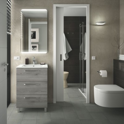 Movél FUSSION CHROME 600 3 gavetas PINHO BAÍA 598 x 868 x 450 mm