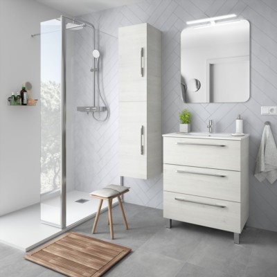 Movél FUSSION CHROME 700 3 gavetas SBIANCATO 697 x 868 x 450 mm