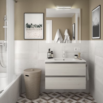 Mueble de baño SPIRIT 800 2 cajones metálicos SBIANCATO 797 x 540 x 450 mm