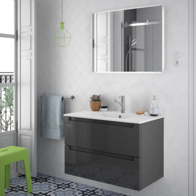 Movél MONTERREY 800 2 gavetas metálicas CINZA ANTRACITE BRILHO 797 x 540 x 450 mm