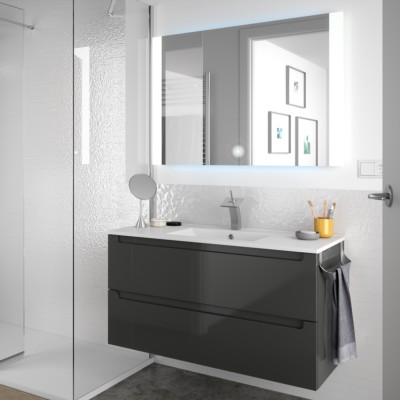 Movél MONTERREY 1000 2 gavetas metálicas CINZA ANTRACITE BRILHO 997 x 540 x 450 mm