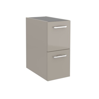 Coqueta FUSSION CHROME 250 2 gavetas TAUPE BRILHO 250 x 540 x 450 mm