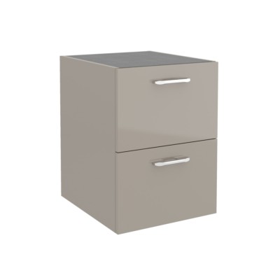 Coqueta FUSSION CHROME 400 2 gavetas TAUPE BRILHO 400 x 540 x 450 mm