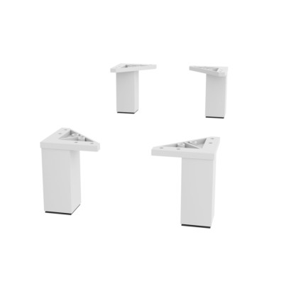 Jogo 4 pés de suporte BRANCO Altura 100 mm