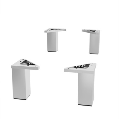 Jogo 4 pés de suporte CROMADO BRILHO Altura 100 mm