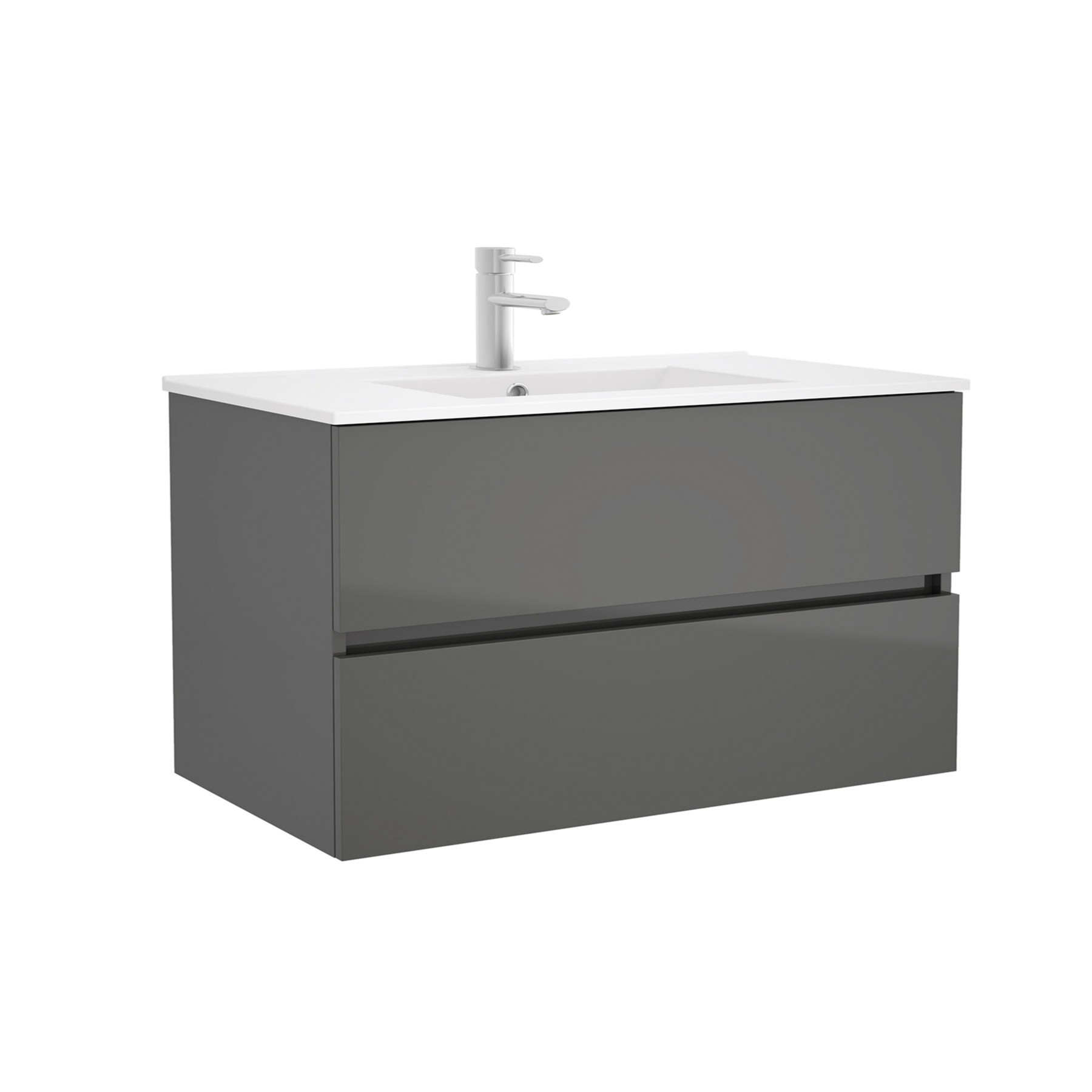 Movél FUSSION LINE 900 2 gavetas CINZA ANTRACITE BRILHO 897 x 540 x 450 mm 1