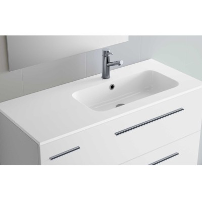 Lavabi su misura SOFIA 1005 modulo alla sinistra MINERALMARMO 1005 x 15 x 460 mm