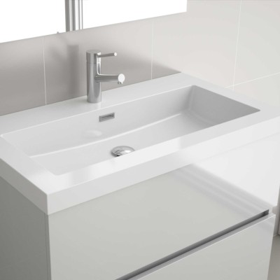 Lavatório TOSCANA 605 CARGA MINERAL BRANCA 605 x 50 x 460 mm