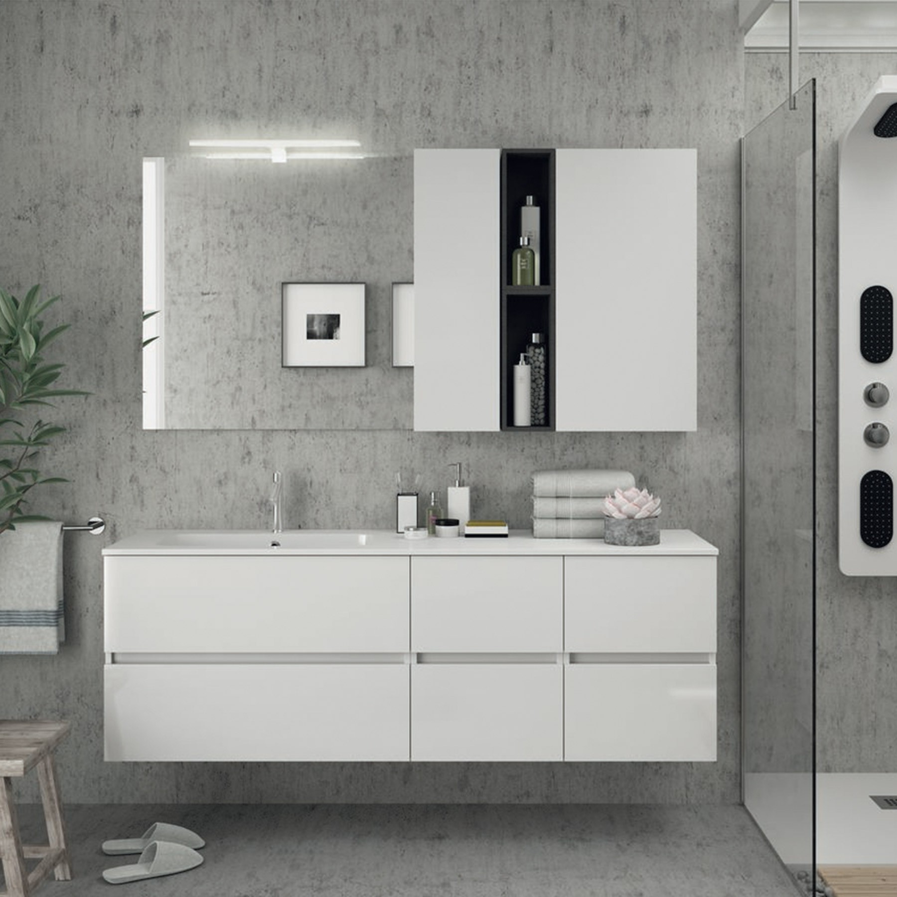 Coqueta FUSSION LINE 400 2 gavetas BRANCO BRILHO 400 x 540 x 450 mm 1