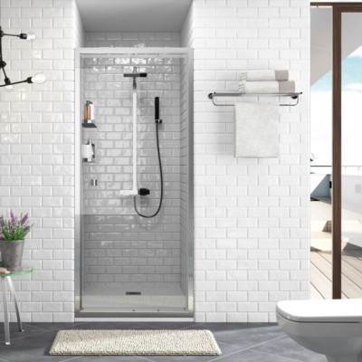 Cabina doccia HABITAT Box doccia frontale con porta girevole Transparentee 660 - 700 x 1950 mm