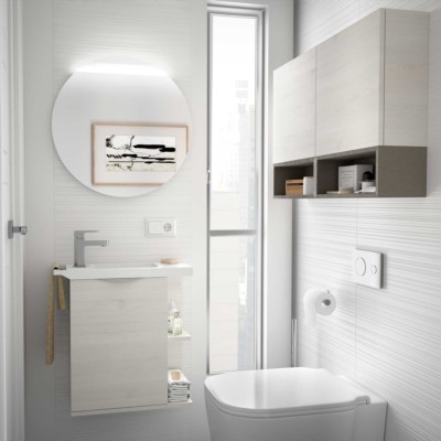 Mueble de baño MARTHA 490 Reversible 1 puerta SBIANCATO