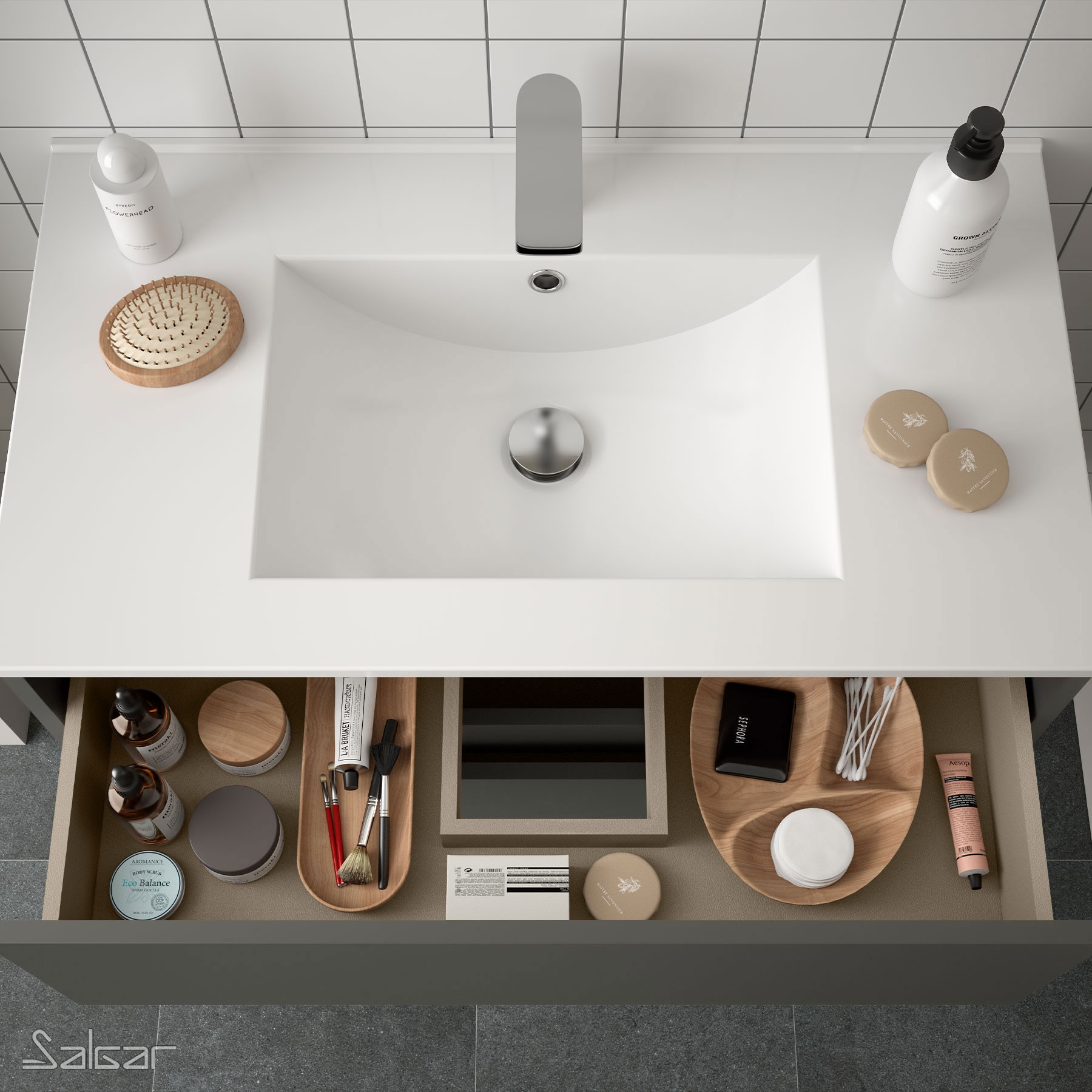 Complete Bathroom Furniture Set Noja 600 Matt Grey Complete Bathroom Furniture Set Noja 600 Matt Grey