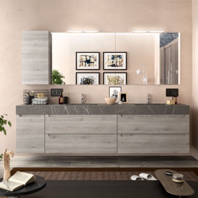 Tampo COMPAKT 51 de 2001 até 2500 mm, com 2 poças grandes integradas PIEDRA GRIS