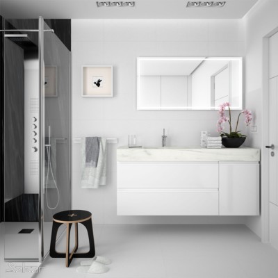 COMPAKT 46 da 600 fino 800 mm con lavabo integrato ROVERE ARTICO