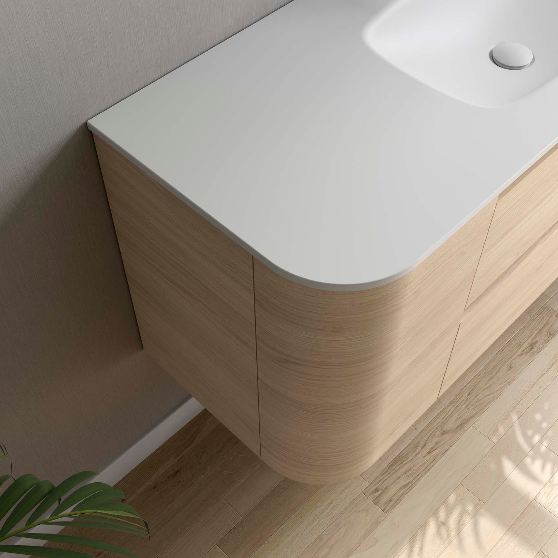 NAILA PLUS 2-bowl Solid Surface Matte White Sink 1911-2010