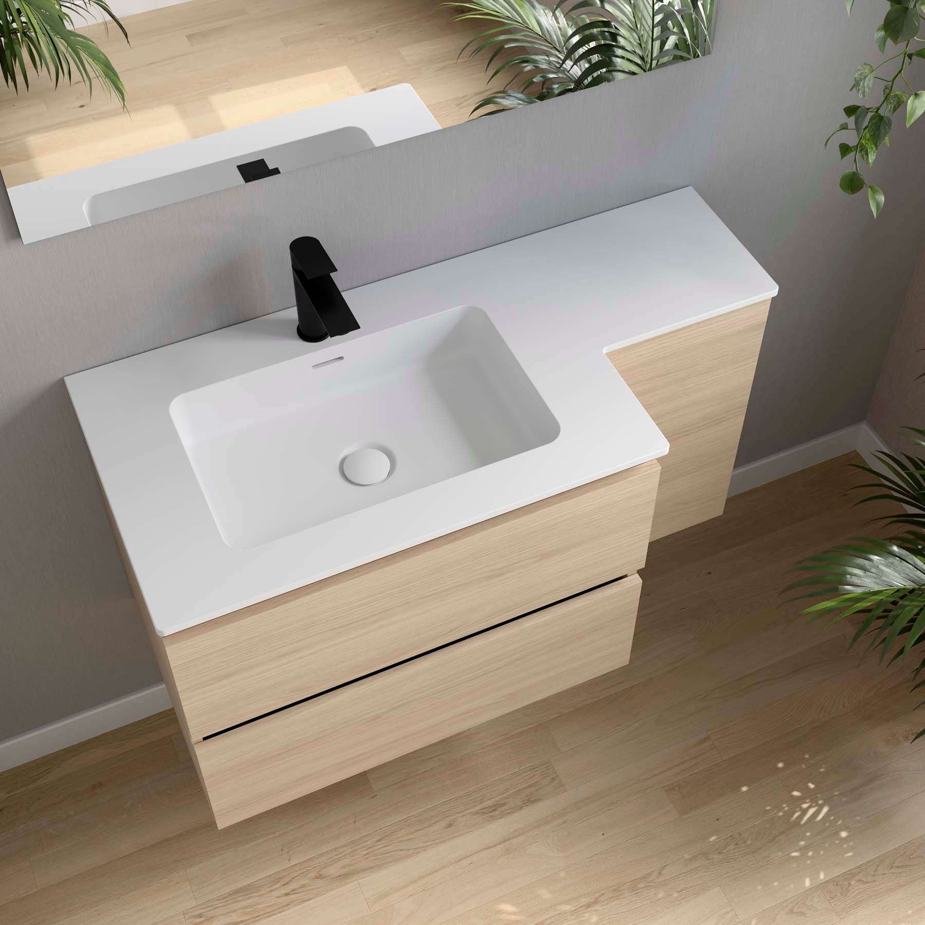 Image showcasing NAILA PLUS 2 Solid Surface Matte White Sinks 1311-1410