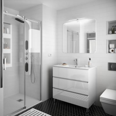 Movél FUSSION LINE 900 3 gavetas BRANCO BRILHO 897 x 868 x 450 mm