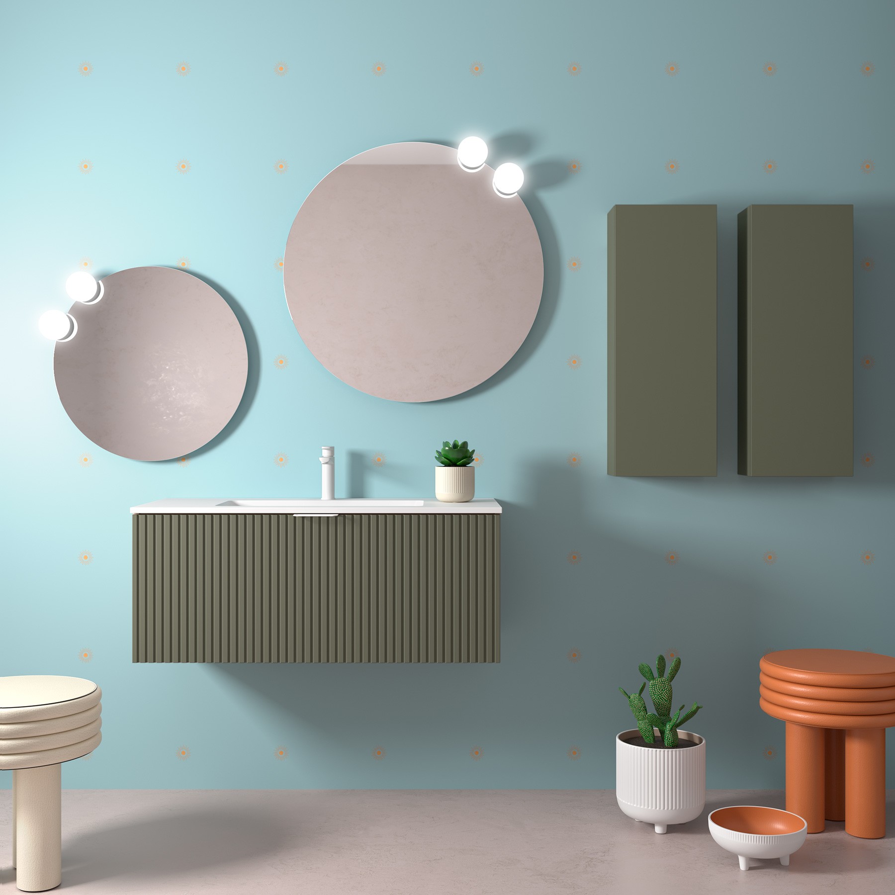 Mueble de baño BIBA 1000 cajón GREEN FOREST 997 x 405 x 450 mm