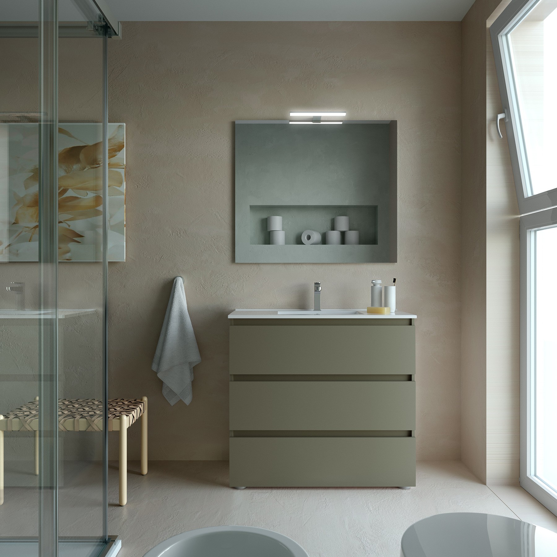 Façade De Tiroir Cuisine Second Nature Baltic Maple Shaker 897x355 Mm, Style épuré